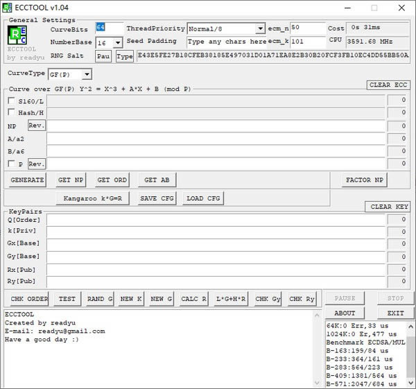 ECCTooL-椭圆曲线密码学工具-ECCTooL下载 v1.04绿色免费版