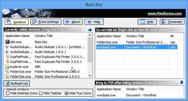 Boss Key-屏幕窗口隐藏工具-Boss Key下载 v5.2.0.0官方版