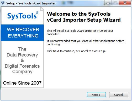 SysTools vCard Importerͼ