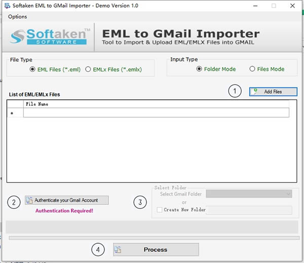 Softaken EML to GMail Importerͼ