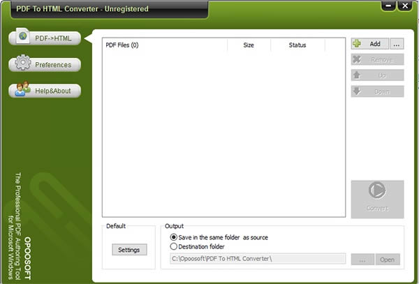 Opoosoft PDF To HTML Converter-Opoosoft PDF To HTML Converter下载 v5.0最新版