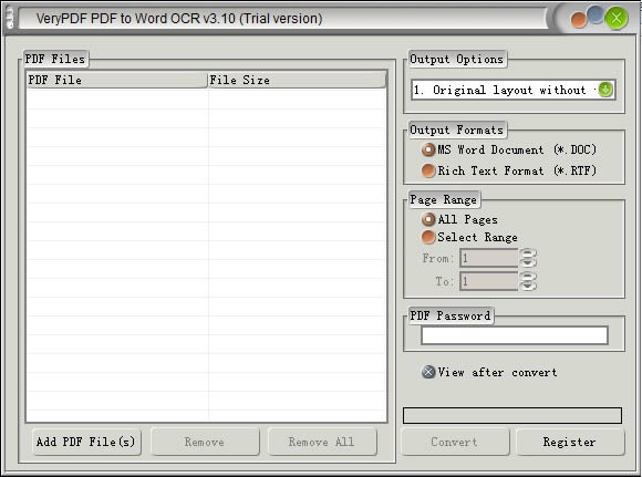 VeryPDF PDF to Word OCR Converterͼ