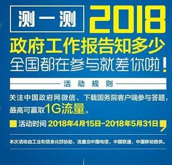 2018政府工作报告知多少答题高频答案大全_在线答题完整版答案